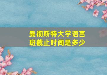 曼彻斯特大学语言班截止时间是多少