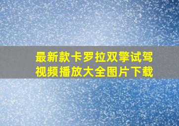 最新款卡罗拉双擎试驾视频播放大全图片下载