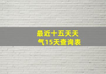 最近十五天天气15天查询表