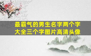 最霸气的男生名字两个字大全三个字图片高清头像