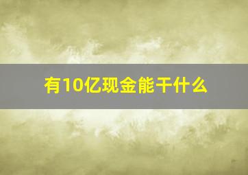 有10亿现金能干什么