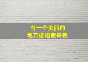 有一个美丽的地方傣语版央视