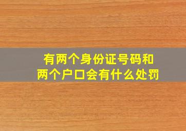 有两个身份证号码和两个户口会有什么处罚