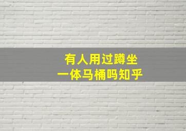 有人用过蹲坐一体马桶吗知乎