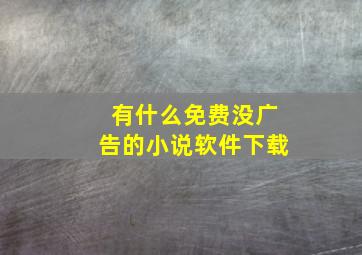 有什么免费没广告的小说软件下载