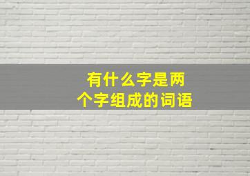 有什么字是两个字组成的词语