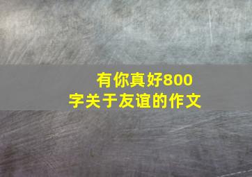 有你真好800字关于友谊的作文