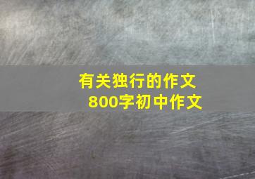 有关独行的作文800字初中作文