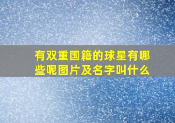 有双重国籍的球星有哪些呢图片及名字叫什么