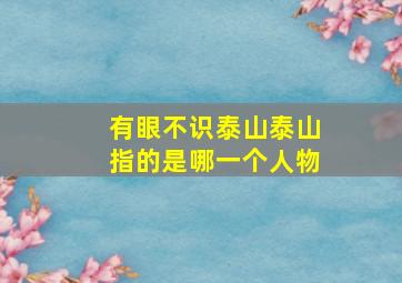 有眼不识泰山泰山指的是哪一个人物