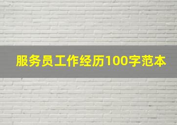 服务员工作经历100字范本