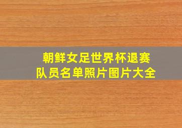 朝鲜女足世界杯退赛队员名单照片图片大全