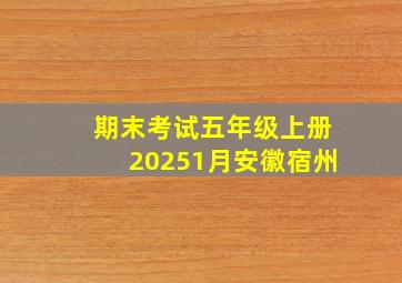 期末考试五年级上册20251月安徽宿州