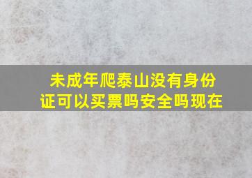 未成年爬泰山没有身份证可以买票吗安全吗现在