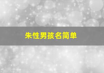 朱性男孩名简单