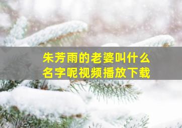 朱芳雨的老婆叫什么名字呢视频播放下载