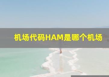 机场代码HAM是哪个机场