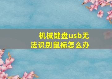 机械键盘usb无法识别鼠标怎么办