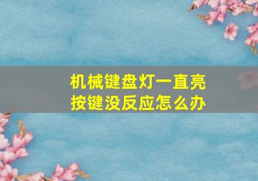 机械键盘灯一直亮按键没反应怎么办