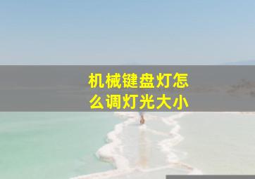 机械键盘灯怎么调灯光大小