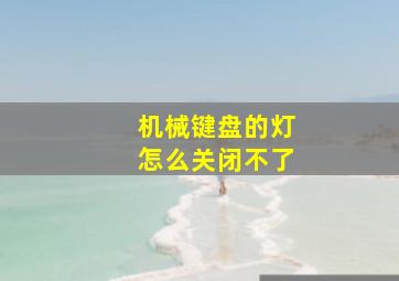 机械键盘的灯怎么关闭不了