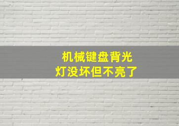 机械键盘背光灯没坏但不亮了