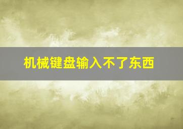 机械键盘输入不了东西