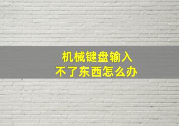 机械键盘输入不了东西怎么办