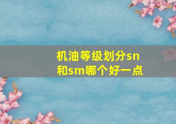 机油等级划分sn和sm哪个好一点