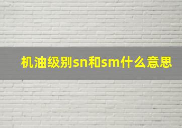 机油级别sn和sm什么意思