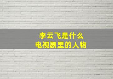 李云飞是什么电视剧里的人物