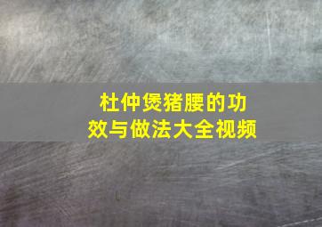 杜仲煲猪腰的功效与做法大全视频