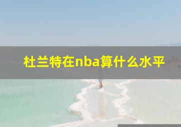 杜兰特在nba算什么水平