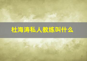 杜海涛私人教练叫什么