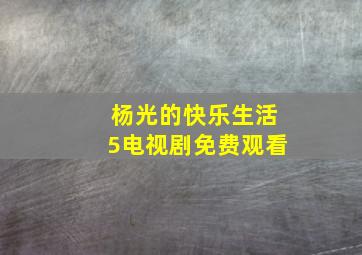 杨光的快乐生活5电视剧免费观看