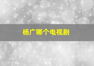 杨广哪个电视剧