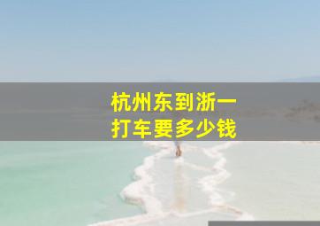 杭州东到浙一打车要多少钱