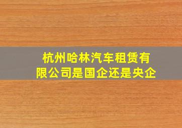 杭州哈林汽车租赁有限公司是国企还是央企