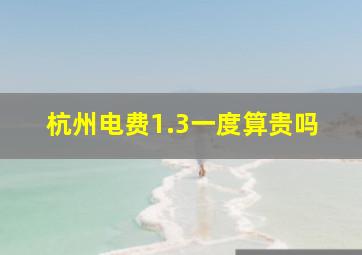 杭州电费1.3一度算贵吗