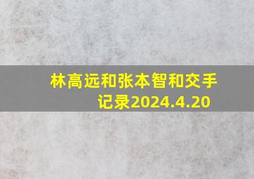 林高远和张本智和交手记录2024.4.20