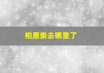 柏原崇去哪里了