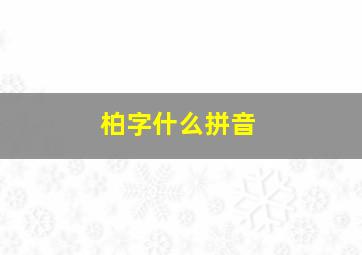 柏字什么拼音