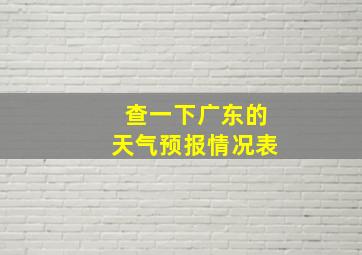 查一下广东的天气预报情况表