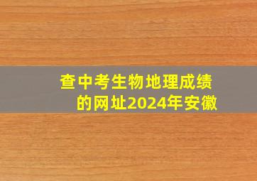 查中考生物地理成绩的网址2024年安徽