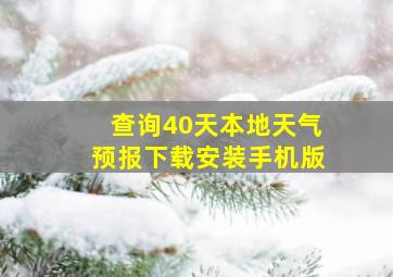 查询40天本地天气预报下载安装手机版