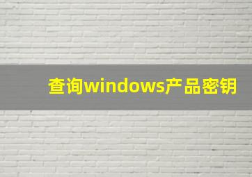 查询windows产品密钥