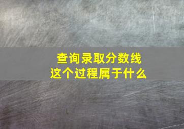 查询录取分数线这个过程属于什么