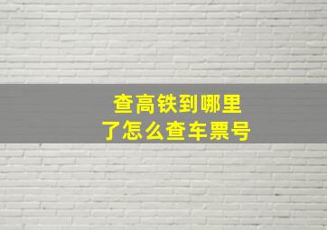 查高铁到哪里了怎么查车票号