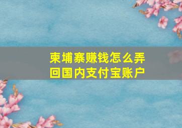 柬埔寨赚钱怎么弄回国内支付宝账户