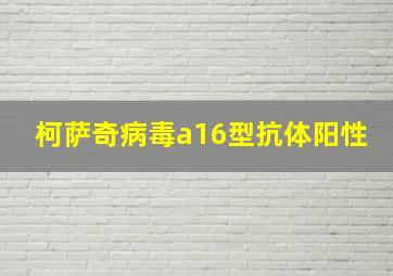 柯萨奇病毒a16型抗体阳性